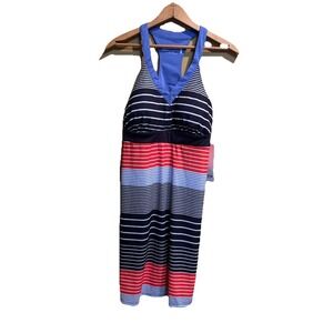 ZX Outdoor Lifestyle Size Large  Racerback Striped Tank Dress Empire Waist NWT